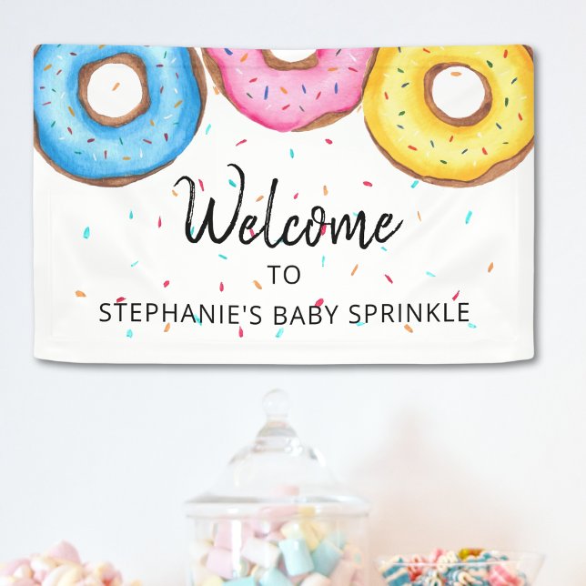 Banderoles Donuts Baby Sprinkl Bienvenue (Créateur téléchargé)