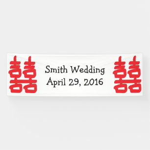 Banderoles Double Bonheur en rouge