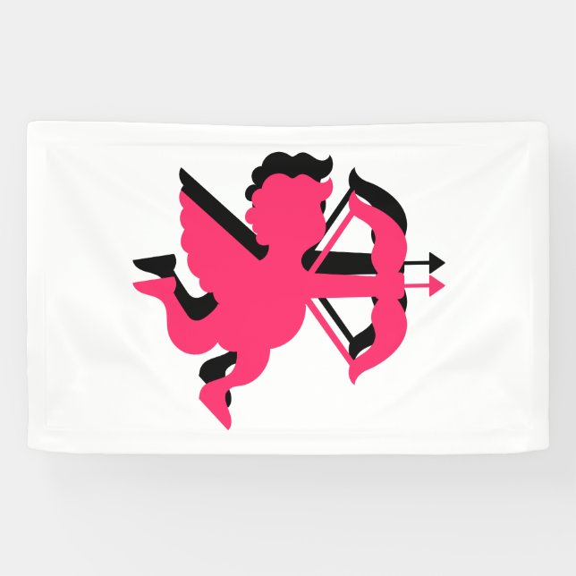 Banderoles Double Cupid Saint-Valentin 2.5x4 Vinyle (Horizontal)