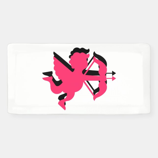 Banderoles Double Cupid Saint-Valentin 2x1 Vinyle (Horizontal)