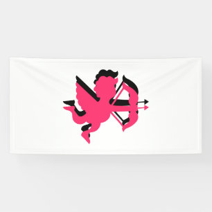 Banderoles Double Cupid Saint-Valentin 4x8 Vinyle