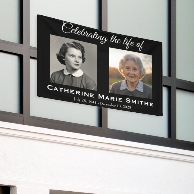 Banderoles Double Image Funéraire ou Mémorial (Bâtiment extérieur)