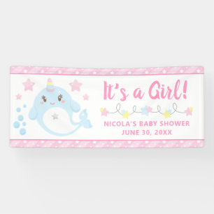 Banderoles Douce Licorne Aquarelle Baby Shower C'est une Fill
