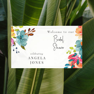 Banderoles Douce Mariée Fleurie Aquarelle Colorée