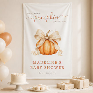 Banderoles Douce petite citrouille noeud automne Baby Shower
