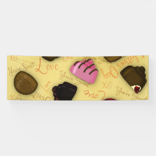 Banderoles Douce Saint-Valentin - Motif de bonbons de la Sain