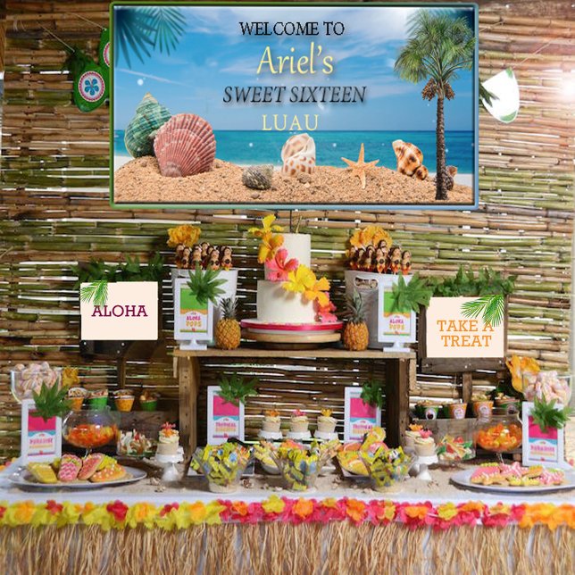 Banderoles Douze ans fete à Hawaii Luau  (Créateur téléchargé)