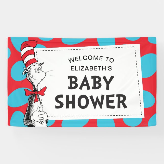 Banderoles Dr. Seuss | Bébé Fête Chapeau Chaton (Horizontal)