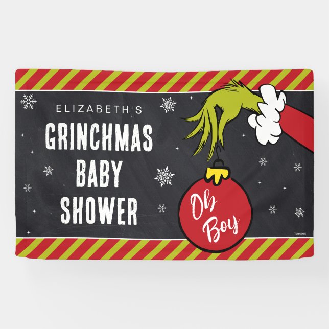 Banderoles Dr Seuss | Oh Boy Grinch Baby shower (Horizontal)