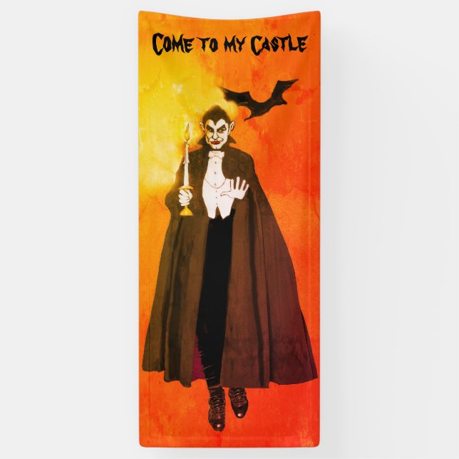 Banderoles Dracula's Castle Halloween Party Banner (Vertical)