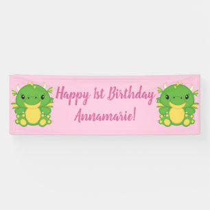 Banderoles Dragon Anniversaire Pink