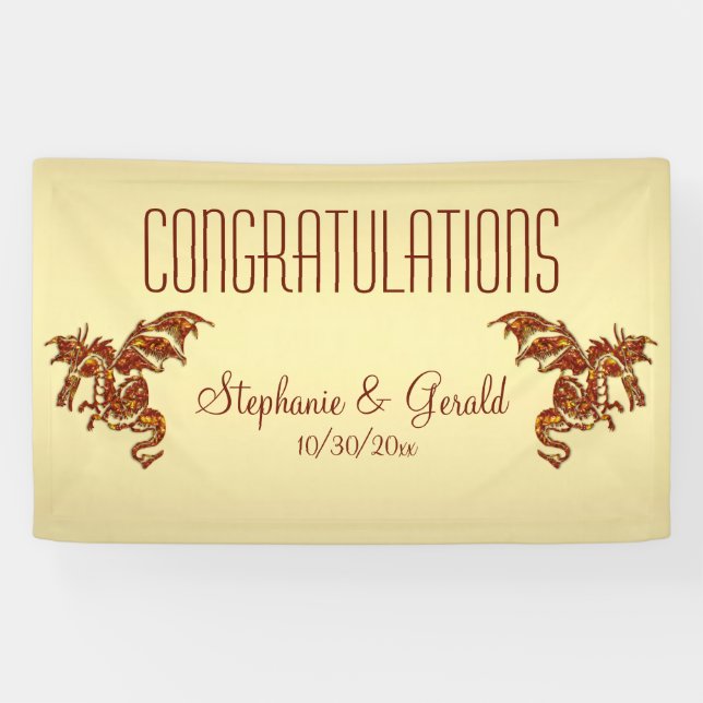Banderoles Dragon flamboyant sur Gold Personal (Horizontal)