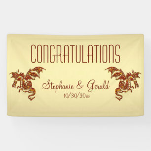 Banderoles Dragon Flamboyant sur Or Personnel