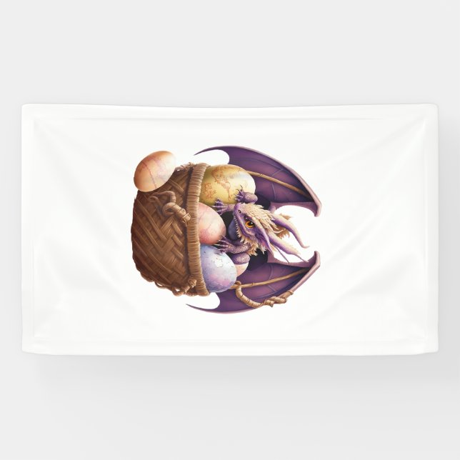 Banderoles Dragon Girl Lover Collecting Easter Eggs - Kids Cu (Horizontal)