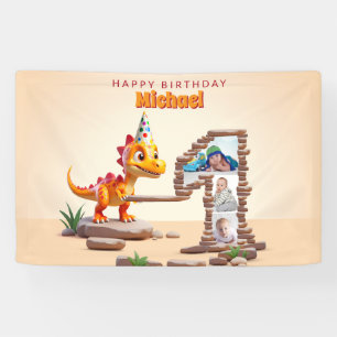 Banderoles Dragon Little Dino   1er anniversaire Big Number P