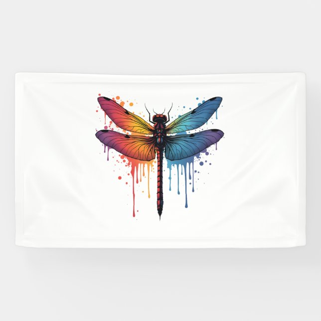 Banderoles Dragonfly cool sur la libellule peinte en couleur (Horizontal)