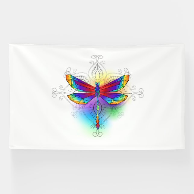 Banderoles Dragonfly en arc-en-ciel (Horizontal)