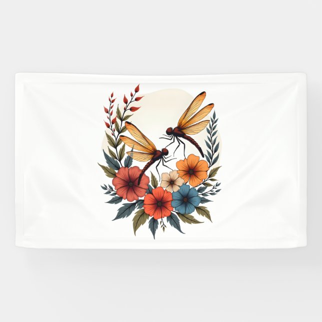 Banderoles Dragonfly Floral Boho (Horizontal)