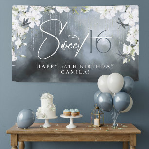 Banderoles Dragonfly Floral Happy Sweet 16 Bleu Poussiéreux I