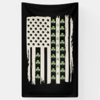 Drapeau américain avec trèfles pour la Saint-Patri