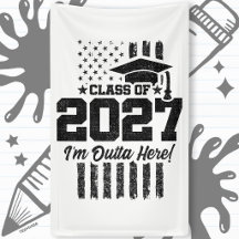 Drapeau Américain Remise des Diplômes Classe Termi