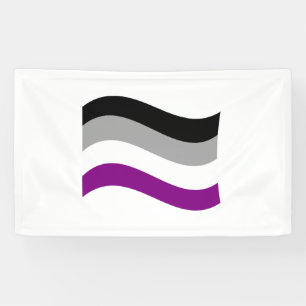 Banderoles Drapeau arc-en-ciel ondoyant de la fierté asexuée