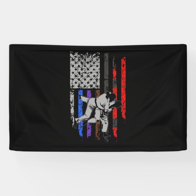 Banderoles Drapeau brésilien Jiu Jitsu Classement Étoiles et  (Horizontal)