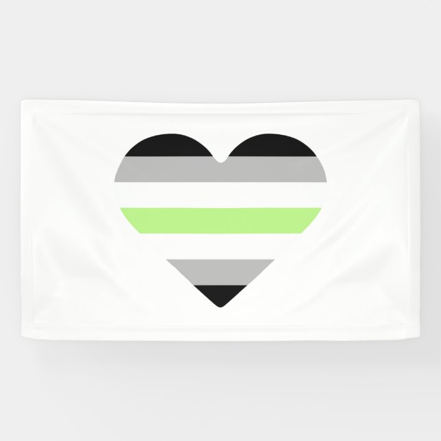 Banderoles Drapeau de fierté agender cœur (Horizontal)