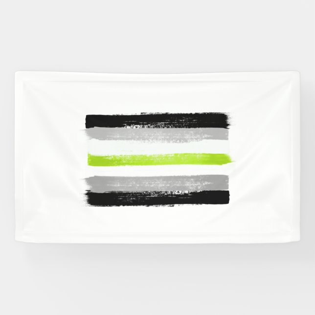 Banderoles Drapeau de fierté agender peint (Horizontal)