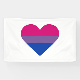 Banderoles Drapeau de fierté bisexuel cœur