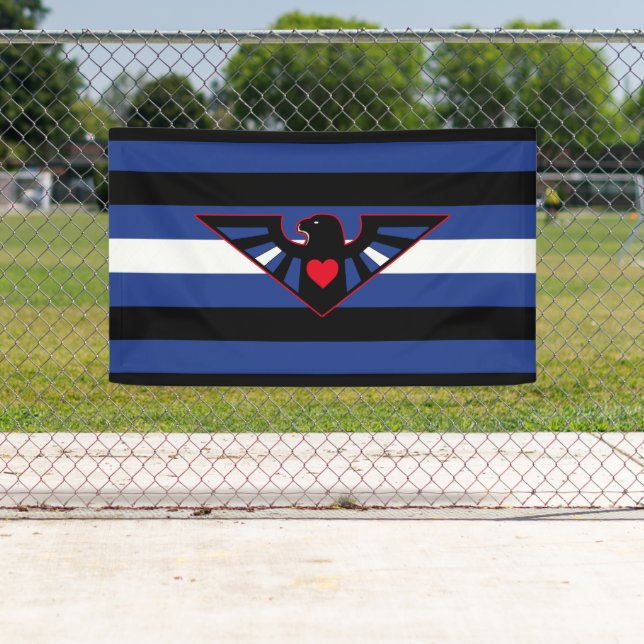Banderoles Drapeau de fierté d'aigle en cuir (En situation)