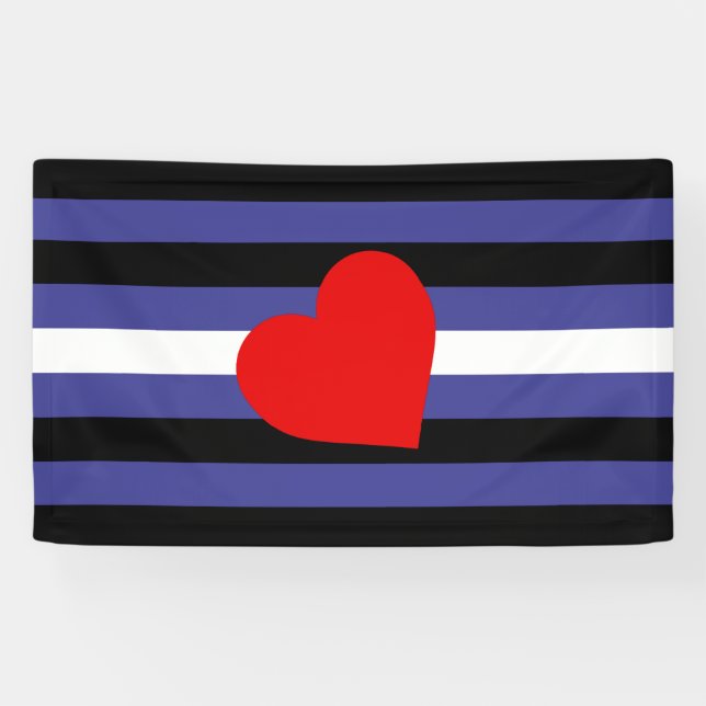 Banderoles Drapeau de fierté en cuir et cœur (Horizontal)