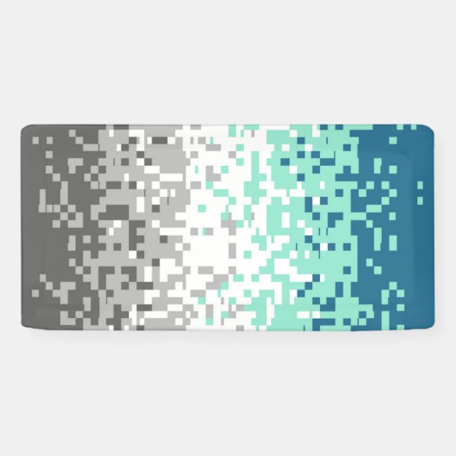 Banderoles Drapeau de fierté frayromantique abstrait pixelisé (Horizontal)