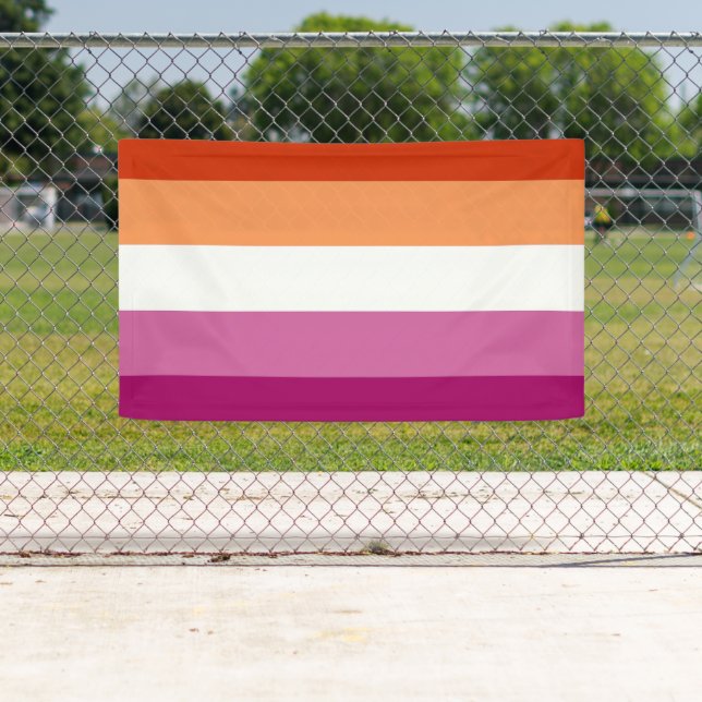 Banderoles Drapeau de fierté lesbienne (5 bandes) (En situation)