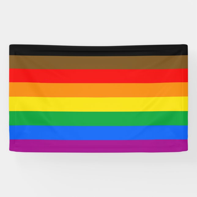 Banderoles Drapeau de fierté LGBTQ (8 bandes) (Horizontal)