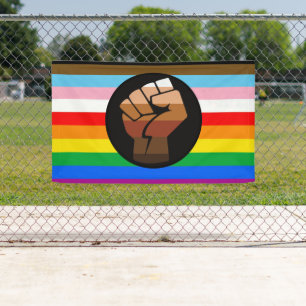 Banderoles Drapeau de fierté POC de progrès LGBTQ+