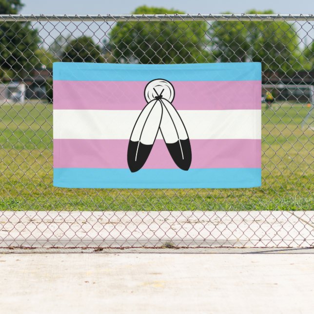 Banderoles Drapeau de fierté trans bispirituel (En situation)