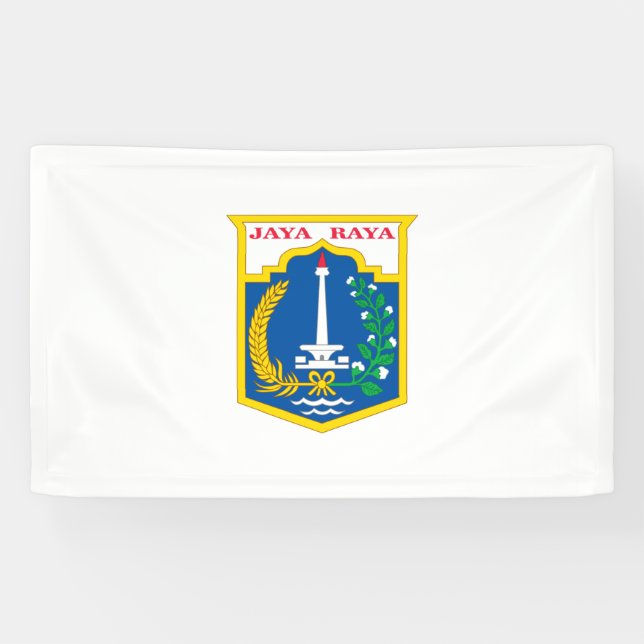 Banderoles Drapeau de Jakarta (capitale indonésienne) (Horizontal)
