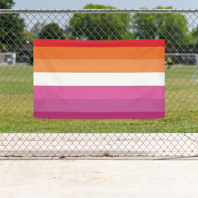 Banderoles Drapeau de la fierté lesbienne (En situation)