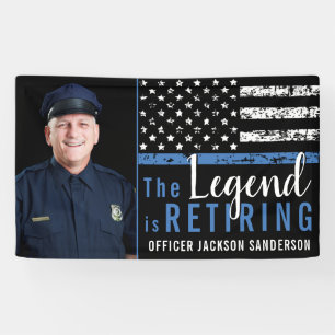 Banderoles Drapeau de la ligne bleue mince de la police