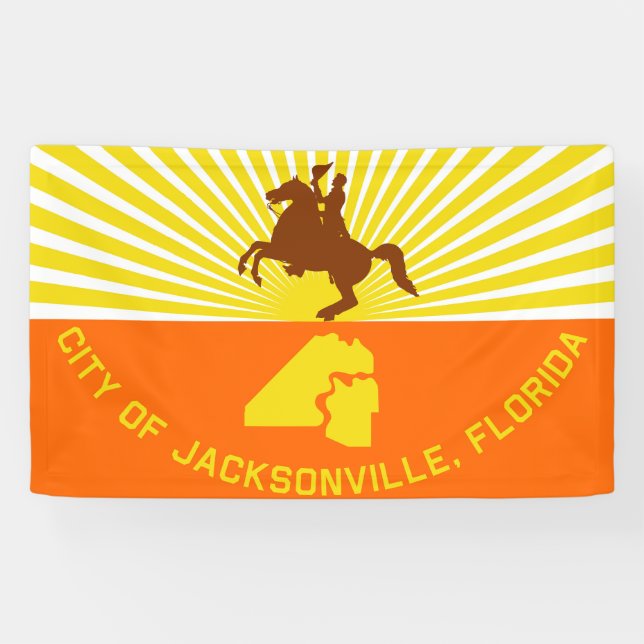 Banderoles Drapeau de la ville de Jacksonville Floride États- (Horizontal)