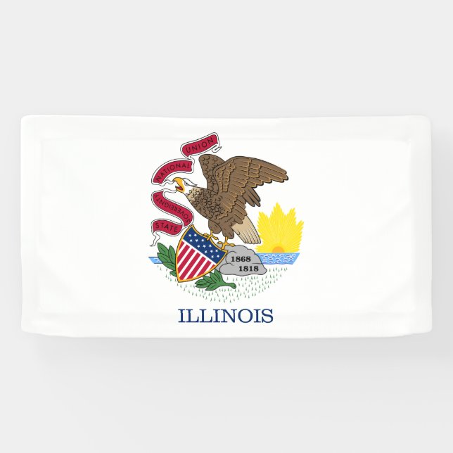 Banderoles Drapeau de l'État de l'Illinois (Horizontal)