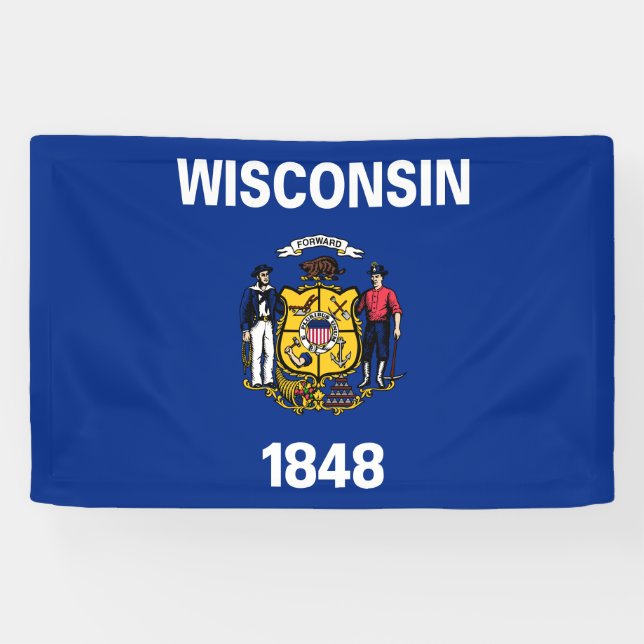 Banderoles Drapeau de l'État du Wisconsin (Horizontal)