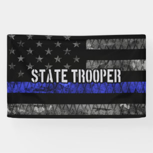 Banderoles Drapeau de police de l'État en détresse