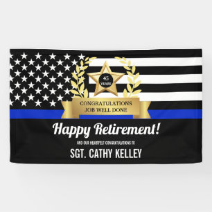 Banderoles Drapeau de police personnalisé Ligne Bleue mince B