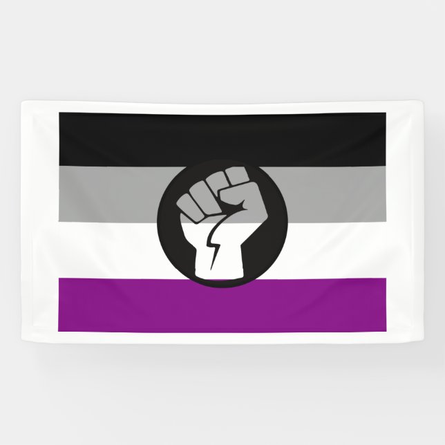 Banderoles Drapeau de protestation asexué (Horizontal)