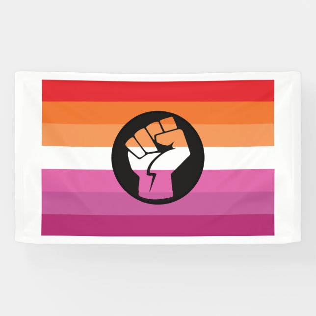 Banderoles Drapeau de protestation lesbienne (Horizontal)
