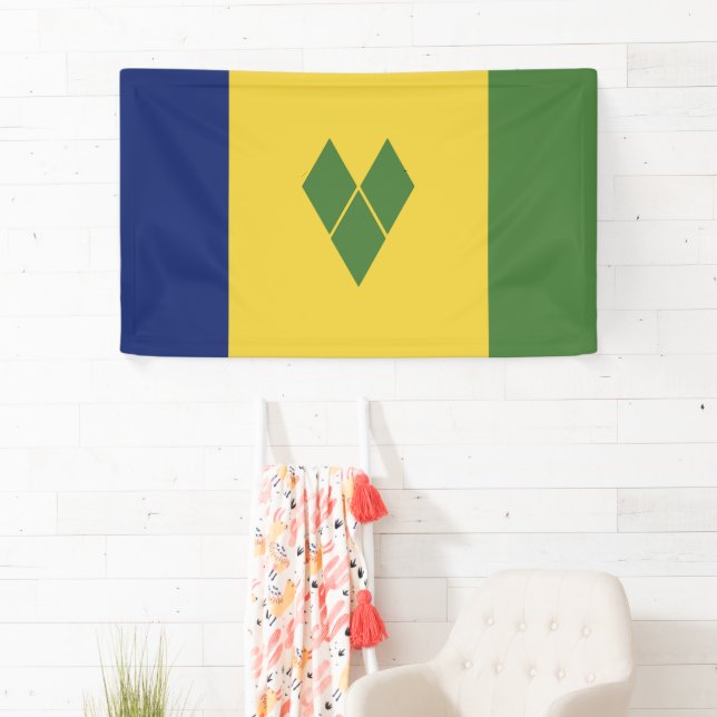 Banderoles Drapeau de Saint-Vincent-et-les Grenadines (En situation)