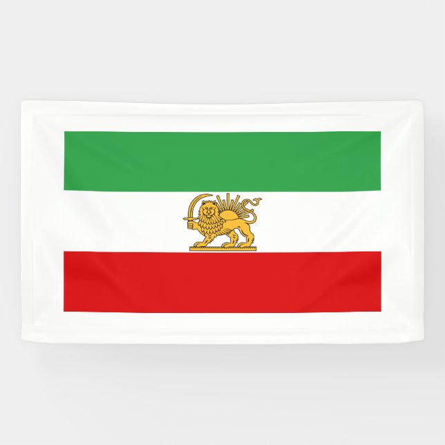 Banderoles Drapeau de Shah de 1964-1980) شیروخورشید de l'Iran (Horizontal)