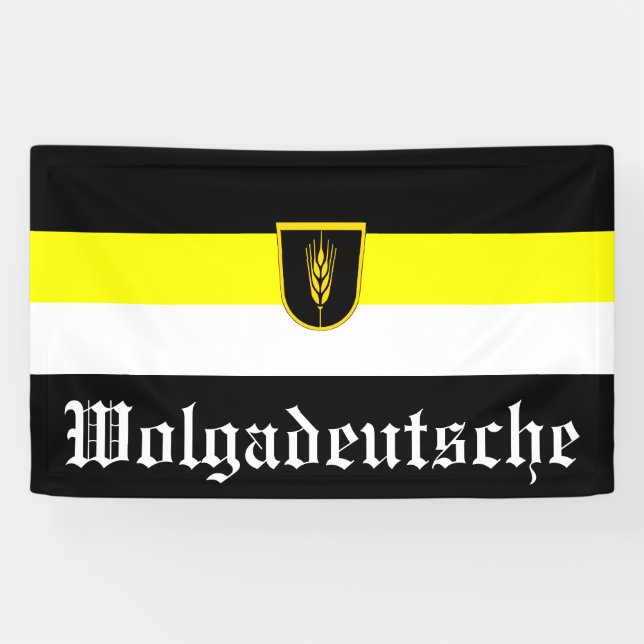Banderoles Drapeau de Wolgadeutsche (version noir/jaune/blanc (Horizontal)